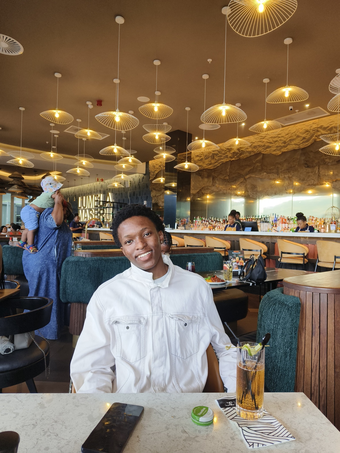 Averon Group founder at a luxury restaurant